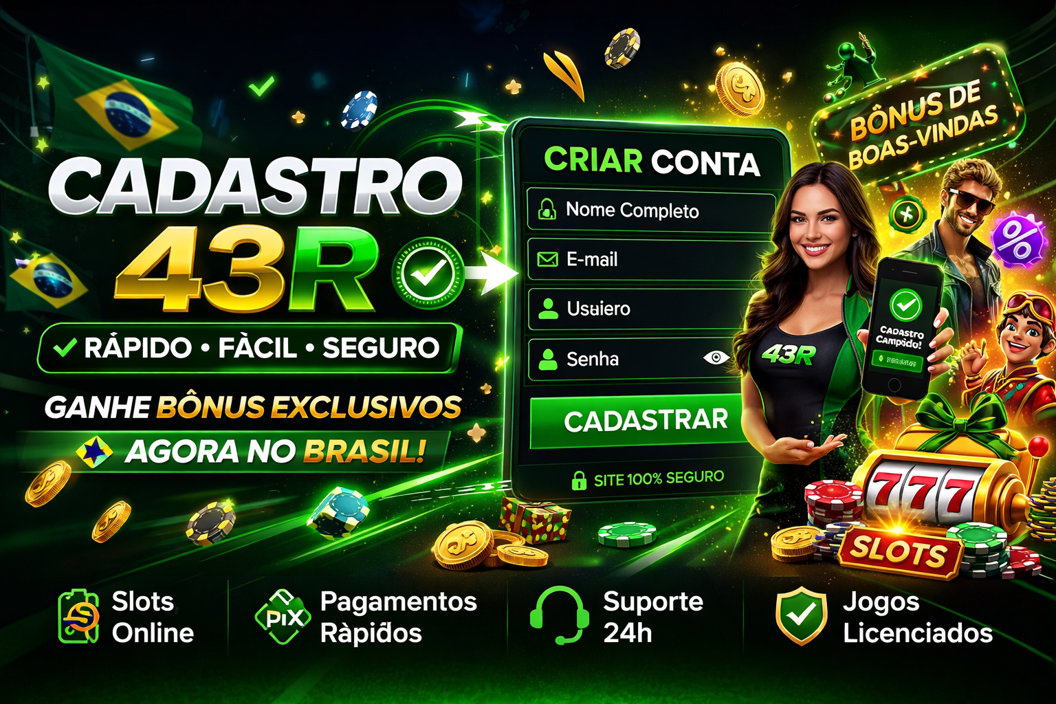 Cadastro 43R Oficial 2026 com formulário e Pix imediato